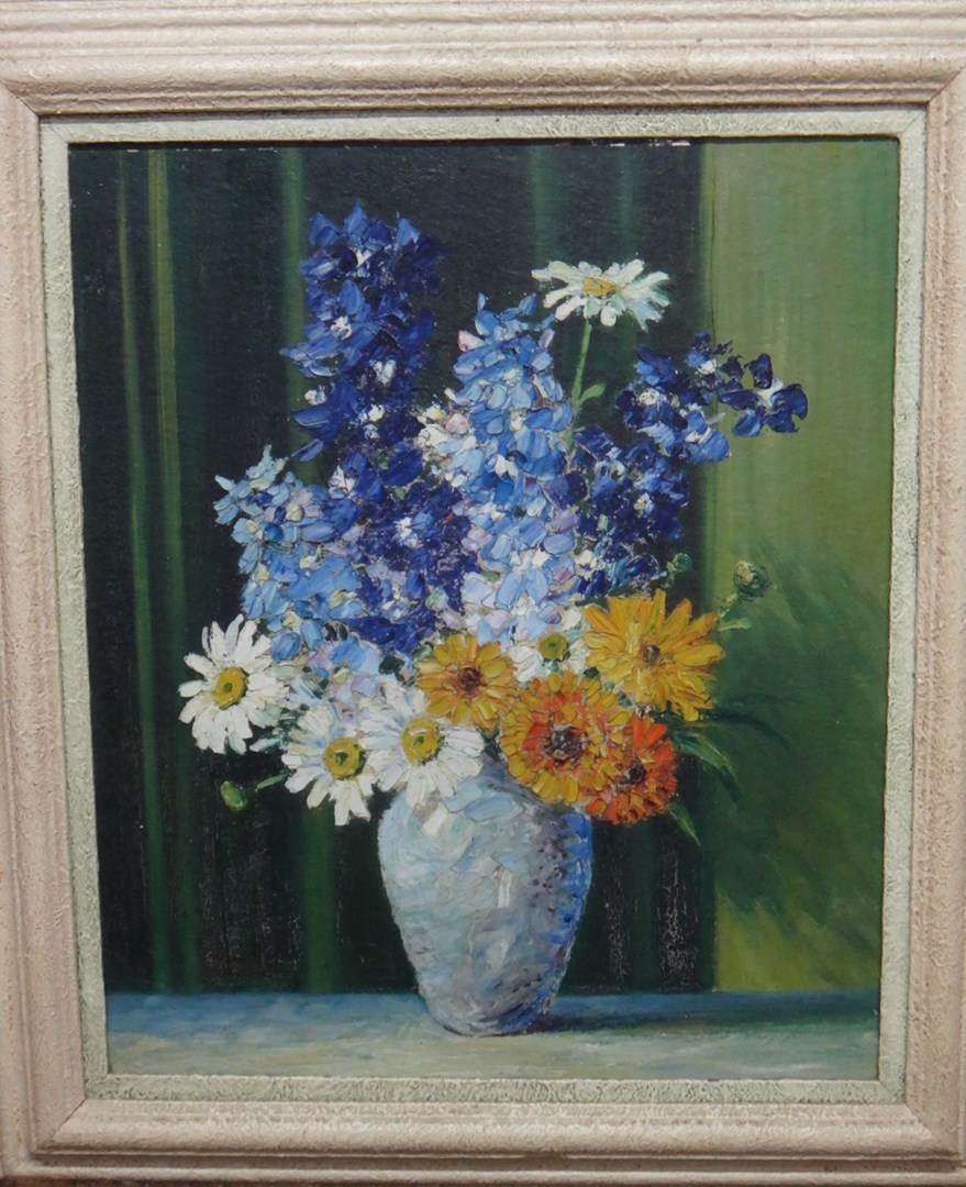 Appraisal: Walter Taylor - Summer flowers oil on board cm x