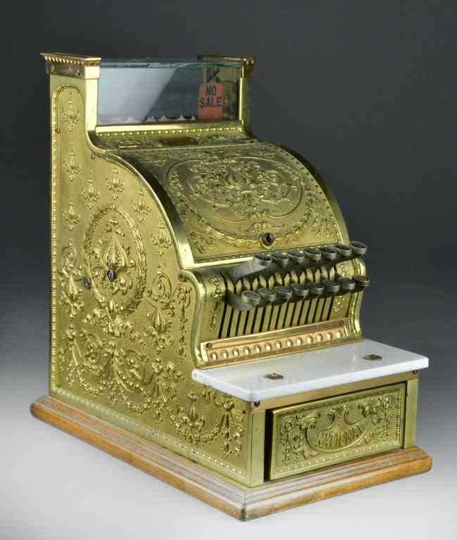 Appraisal: National Cash RegisterBrass marble and oak working cash register F