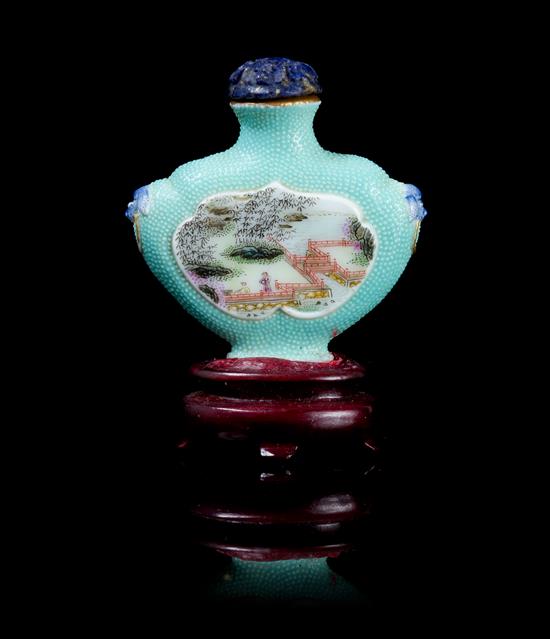 Appraisal: Sale Lot A Famille Rose Porcelain Snuff Bottle of ruyi-head