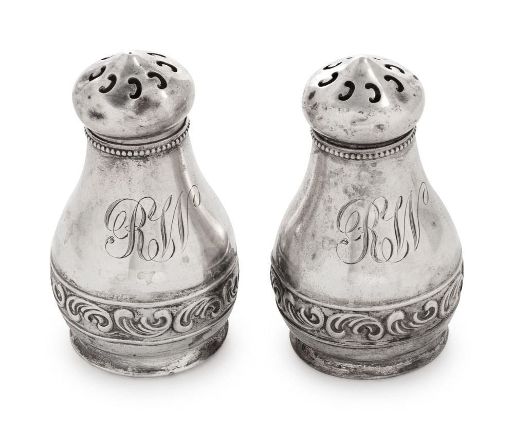 Appraisal: A Pair of American Silver Casters A Pair of American