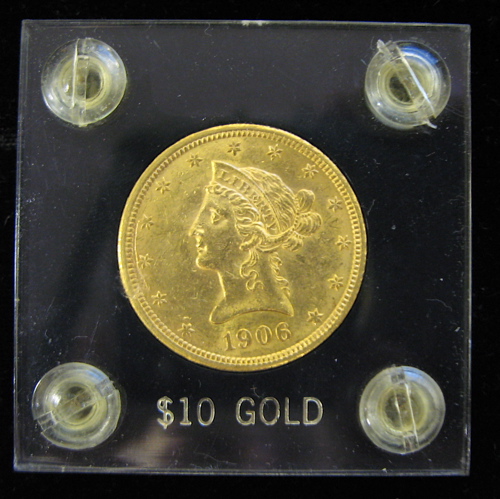 Appraisal: U S TEN DOLLAR GOLD COIN Liberty head type -D