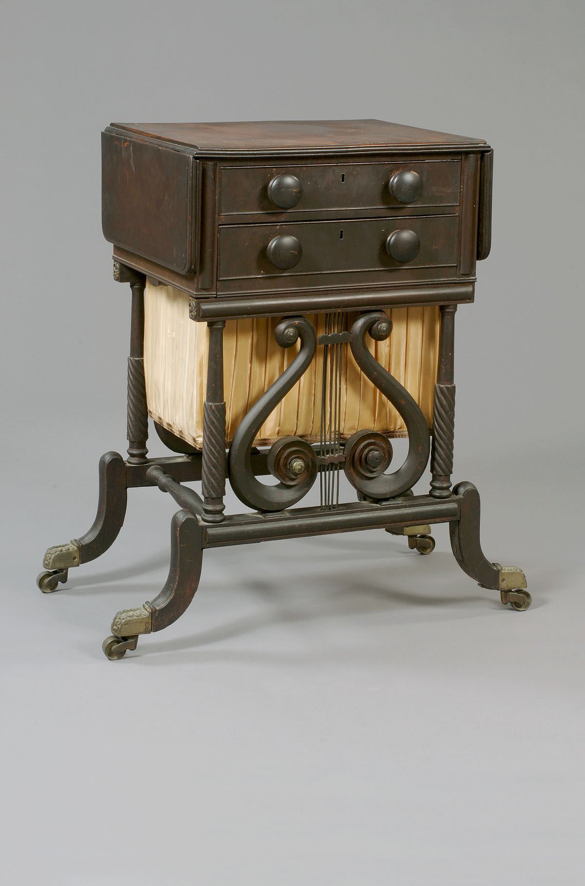 Appraisal: BOSTON CLASSICAL MAHOGANY WORK TABLE SEYMOUR SCHOOL The rectangular top