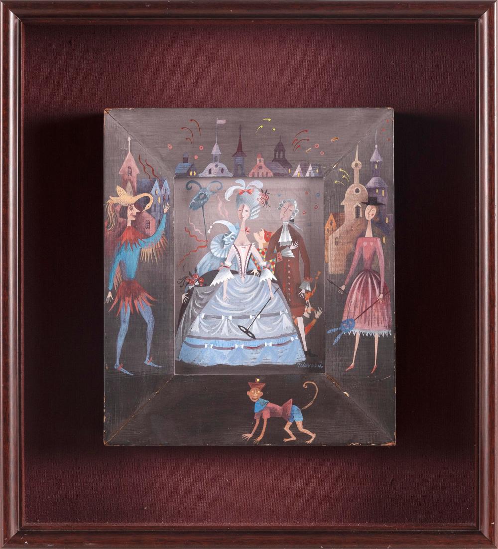 Appraisal: RUSSIAN SCHOOL CONTEMPORARY FESTIVE SCENE WITH FIGURES AT A DANCE