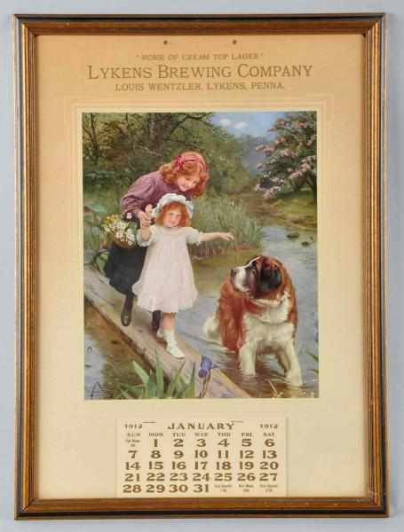 Appraisal: Early Lyken's Brewing Company Calendar Description By Arthur J Elsley