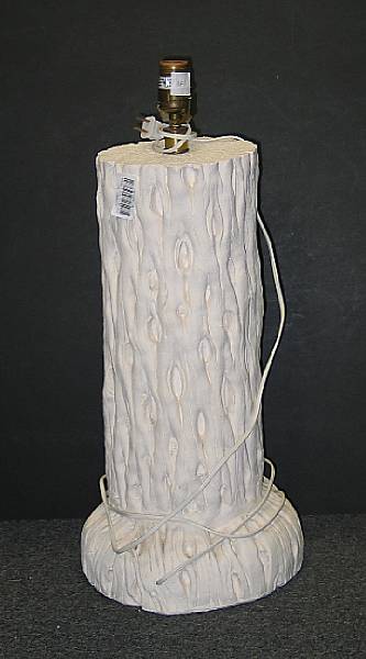 Appraisal: A Contemporary cast plaster Tree Trunk table lamp labeled Copyright