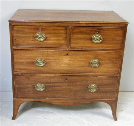 Appraisal: George III mahogany straight front chest of two short over