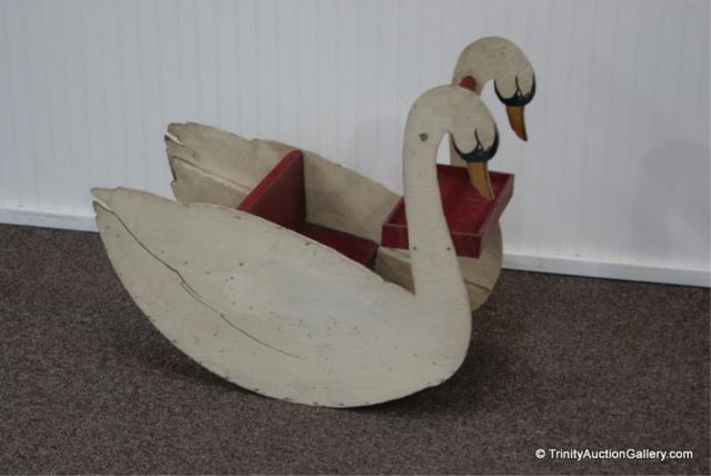 Appraisal: Vintage Primitive Child's Swan RockerFrom a generation East Texas estate