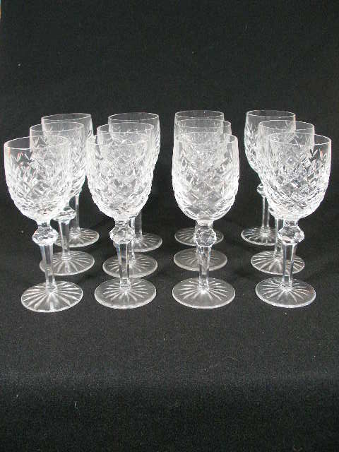 Appraisal: Set of Twelve Waterford Goblets Powerscourt elegant cut crystal pattern