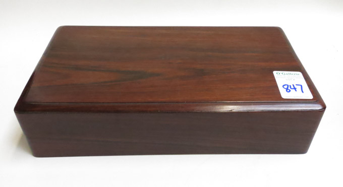 Appraisal: CHINESE ROSEWOOD LIDDED BOX of rectangular form with beveled edge