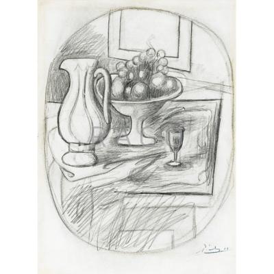 Appraisal: Pablo Picasso Spanish - Pot et compotier avec fruits Pencil