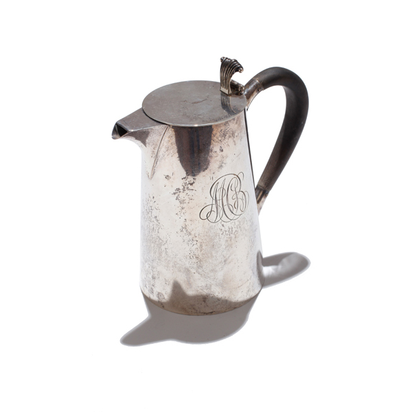 Appraisal: Gorham sterling silver lidded pitcher with wood handle Monogrammed Approx