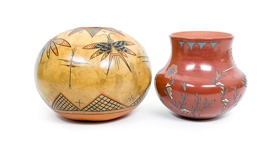 Appraisal: Sale Lot A Santo Domingo Style Painted Gourd decorated with