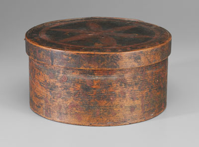 Appraisal: Rare box Salem North Carolina bentwood box and lid trac