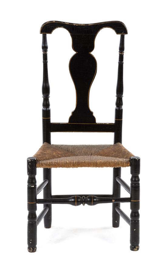 Appraisal: Sale Lot An American Ebonized and Parcel Gilt Side Chair