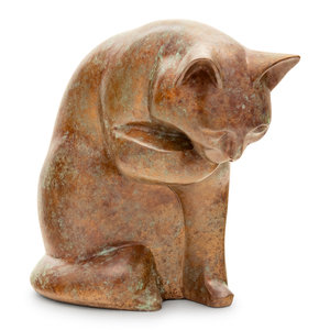 Appraisal: A Patinated Bronze Figure of a Cat th Century apparently