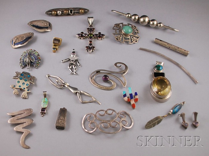 Appraisal: Small Group of Sterling Silver Jewelry including a vintage Mexican