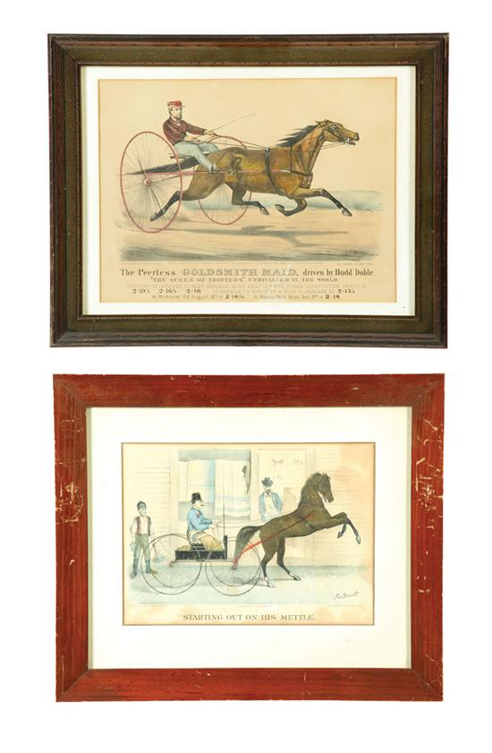 Appraisal: TWO CURRIER IVES PRINTS American nd half- th century hand