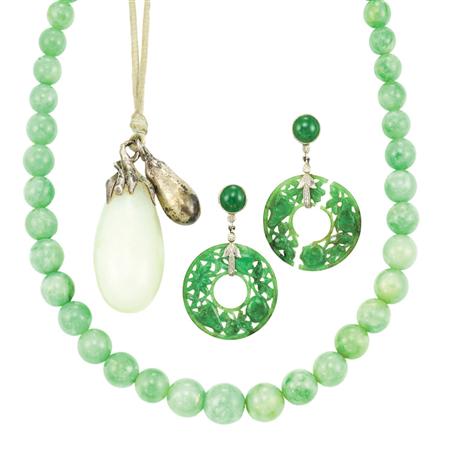 Appraisal: Group of Jade Jewelry Estimate -