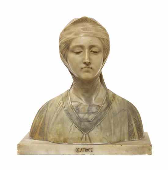 Appraisal: An Italian Alabaster Bust signed G Besji depicting a maiden