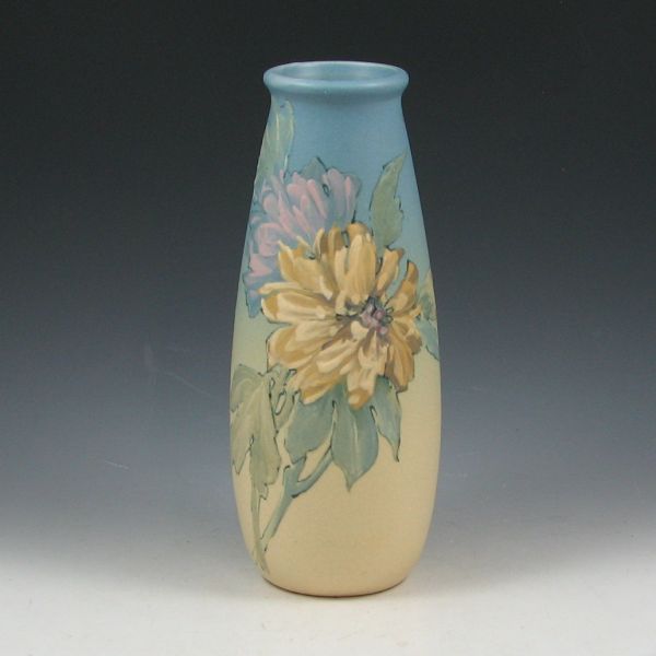 Appraisal: Weller Hudson tapered vase with large pink and yellow blossoms