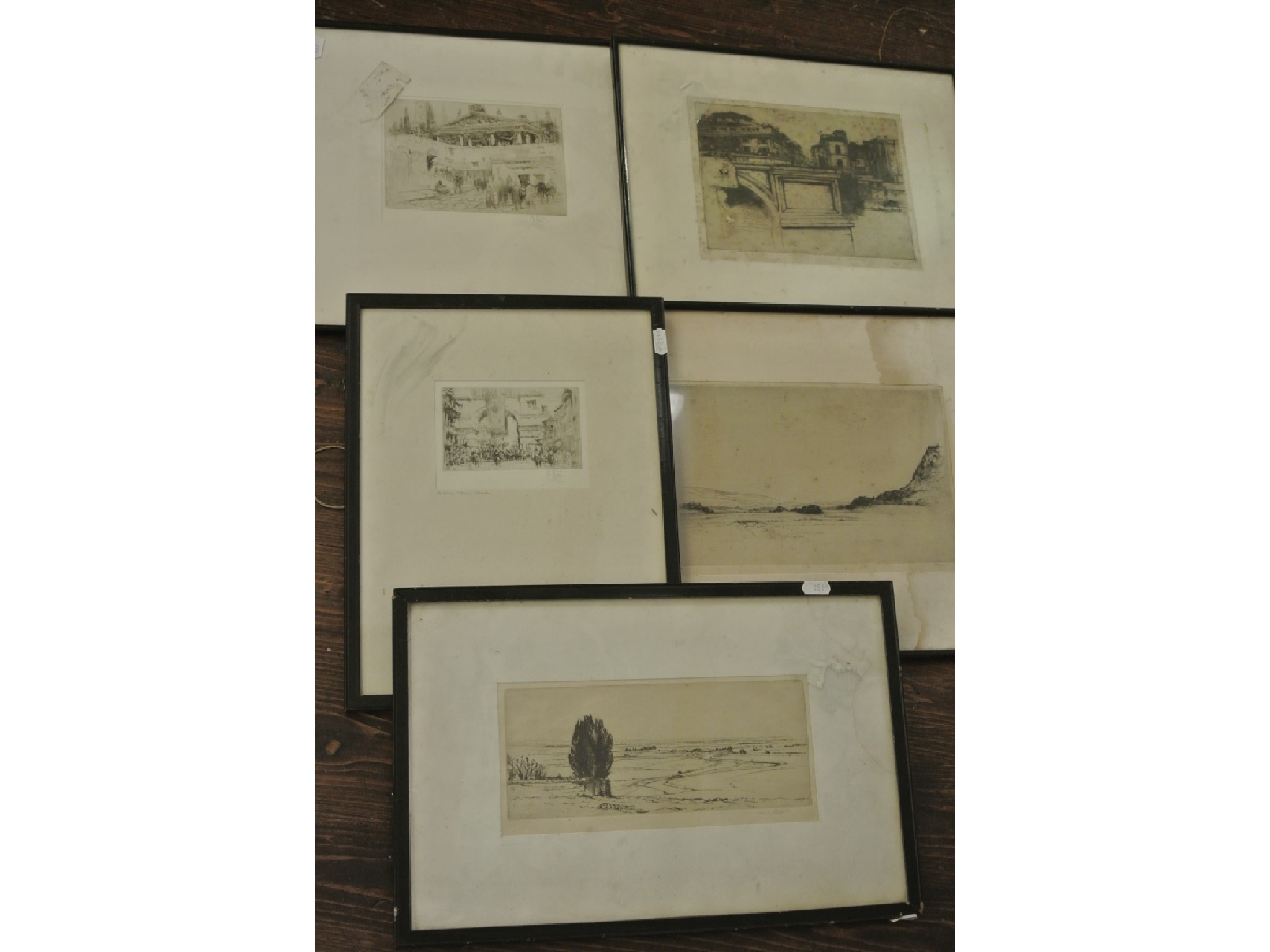 Appraisal: Two early th century black and white etchings by William