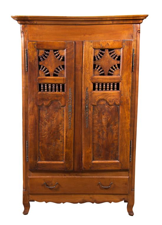 Appraisal: Sale Lot A French Provincial Fruitwood Armoire th century having