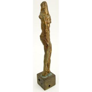 Appraisal: Herbert Kallem American - Untitled Bronze Abstract Standing Figure Signed