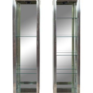 Appraisal: A Pair of Chromed Vitrines Second Half th Century each