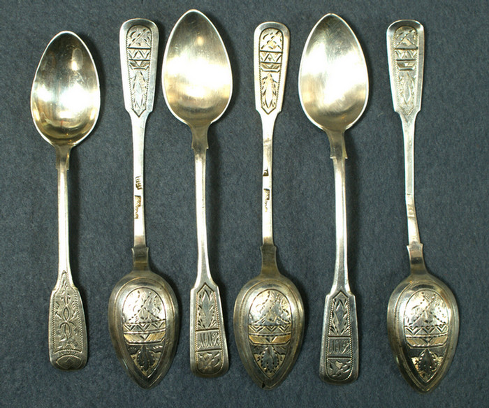 Appraisal: plus Russian silver demitasse spoon makers mark IK and IA