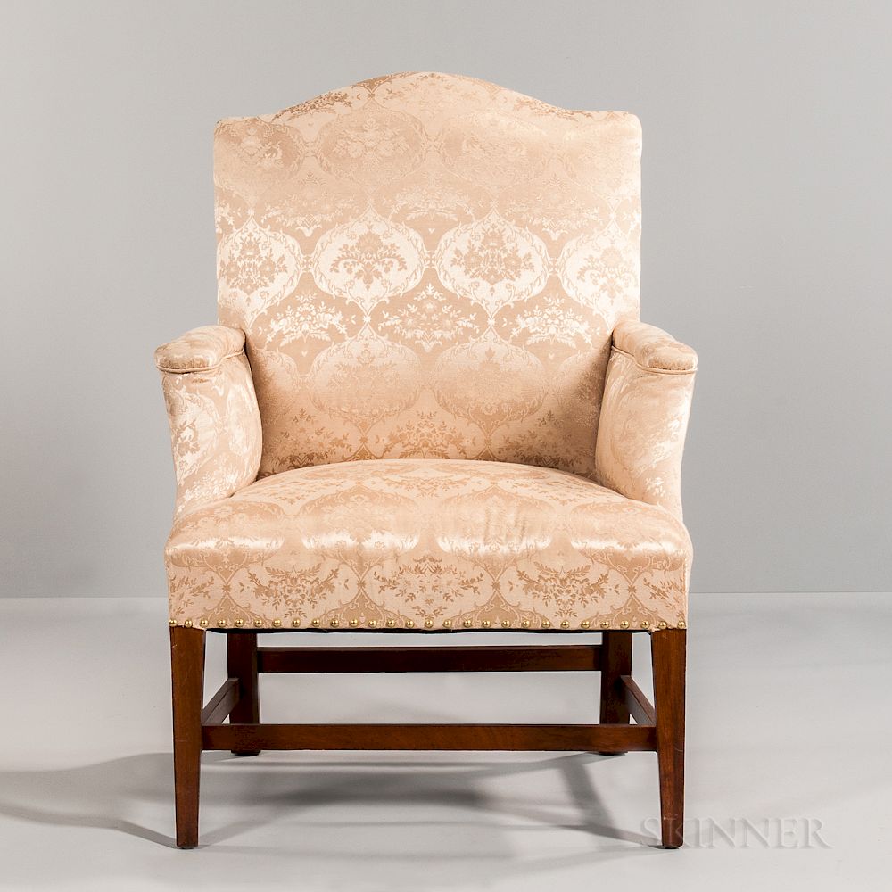 Appraisal: Small Upholstered Armchair Small Upholstered Armchair England or America late