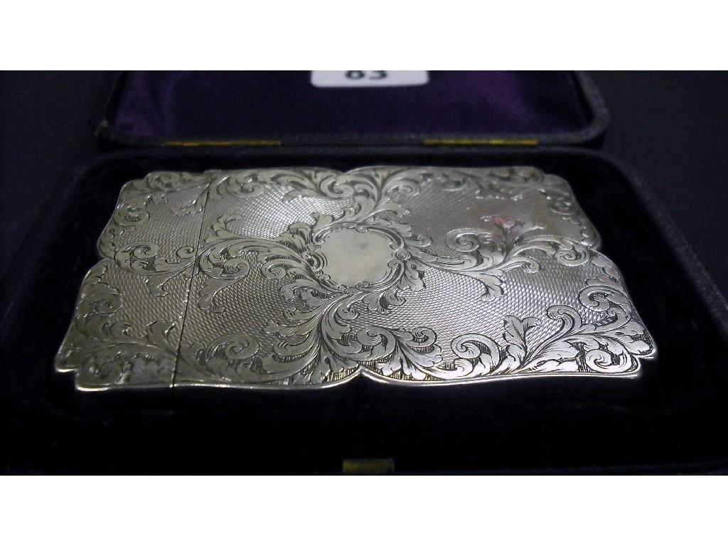 Appraisal: Fine Victorian boxed card case of serpentine form with engraved