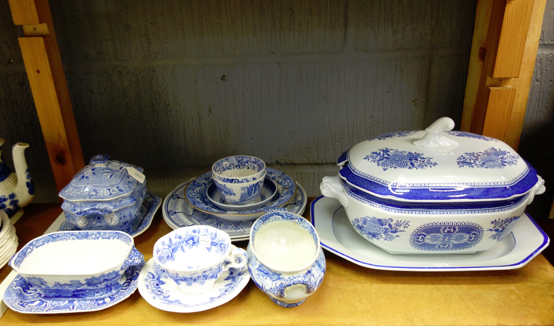 Appraisal: A collection of Spode blue transfer printed wares early th-