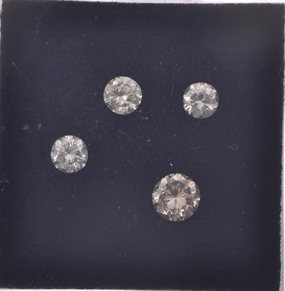 Appraisal: FOUR LOOSE BRILLIANT CUT DIAMONDS TOTALLING APPROXIMATELY CT FOUR LOOSE