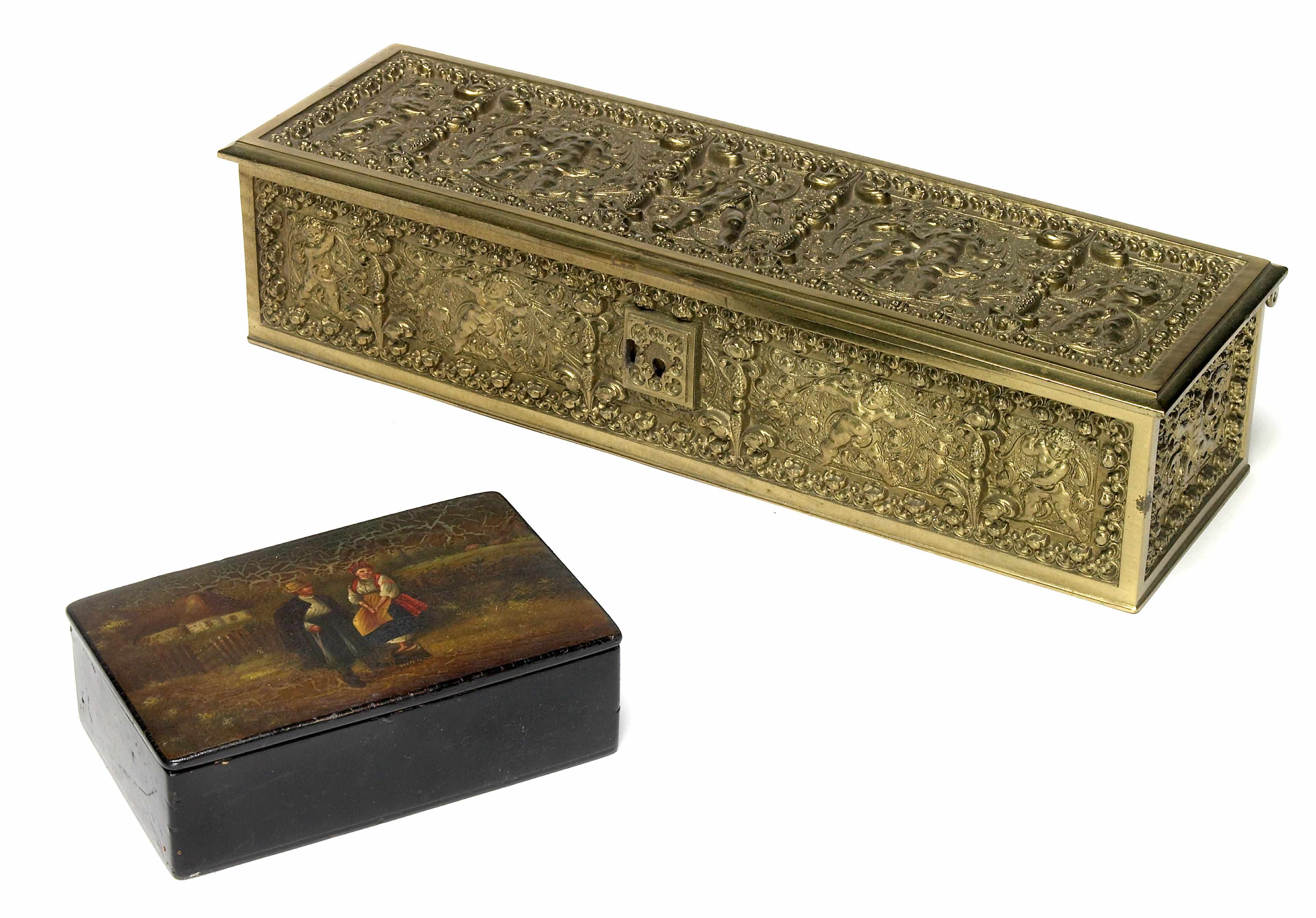 Appraisal: A group of two table boxes th century The first