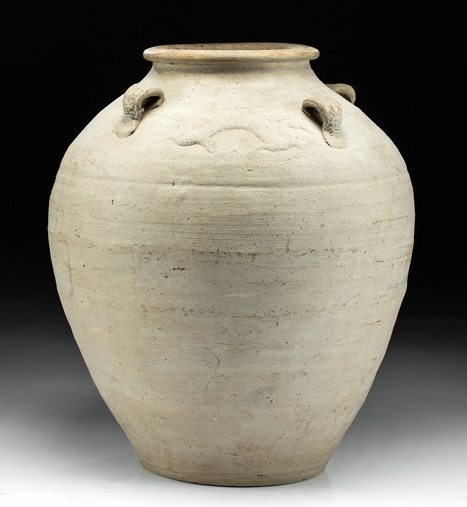 Appraisal: th C Chinese Qing Dynasty Grayware Jar ex-Museum East Asia