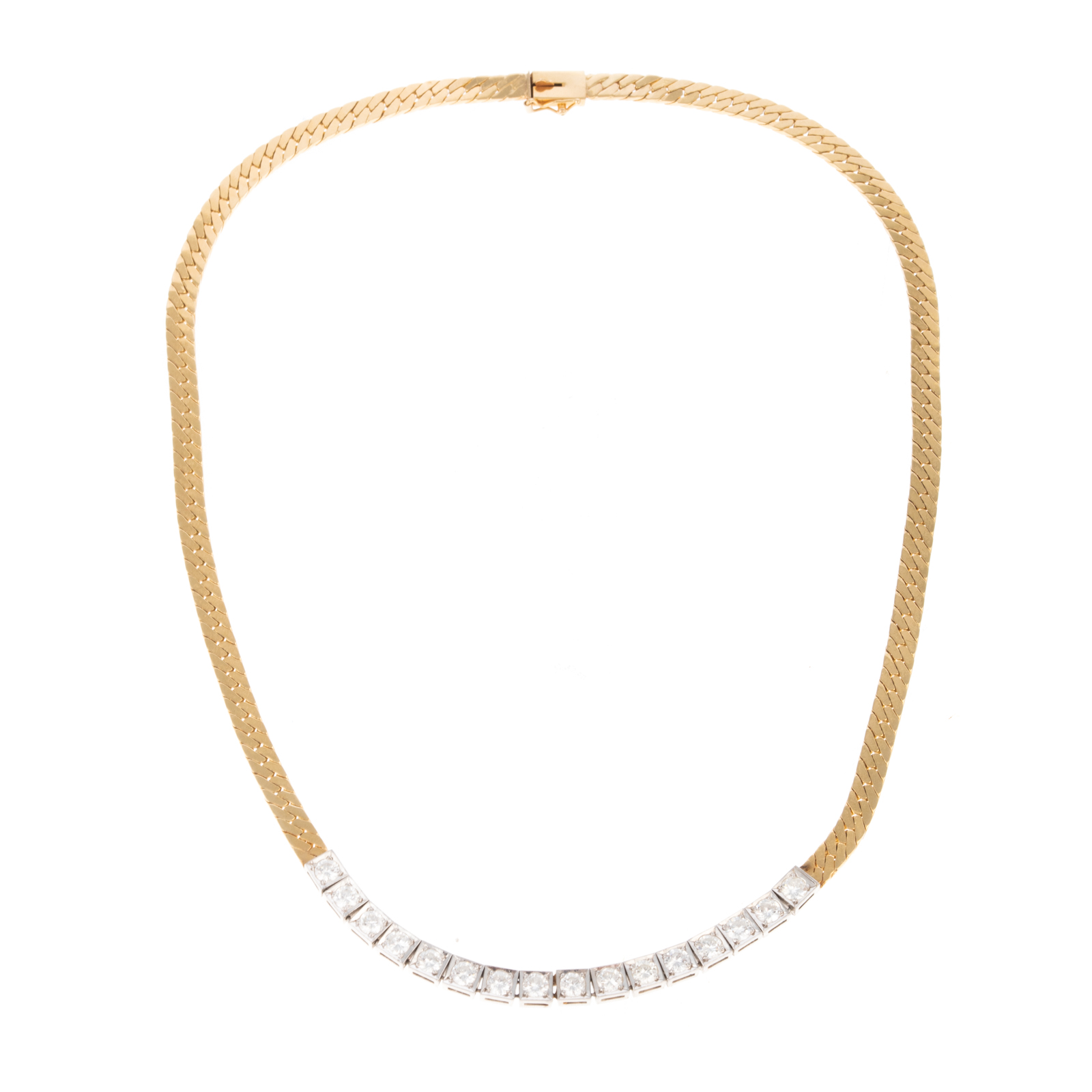 Appraisal: A DIAMOND CURB LINK NECKLACE IN K K yellow gold