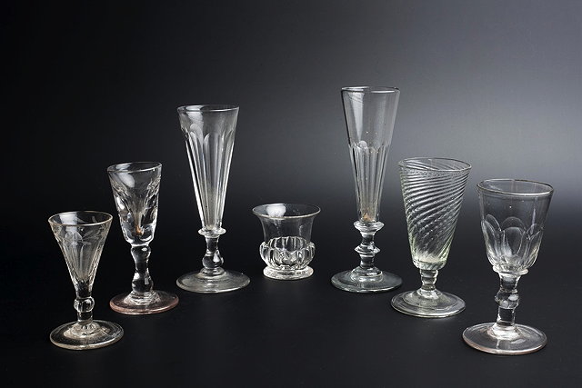 Appraisal: AN TH CENTURY WINE OR ALE GLASS of wrythen conical