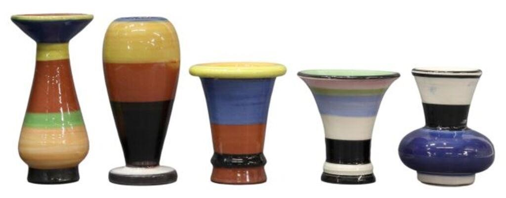 Appraisal: lot of Postmodern ceramic vases Peter Shire American b Expo