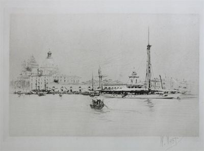 Appraisal: William Walcot - The Giudecca Venice Signed Etching unframed x