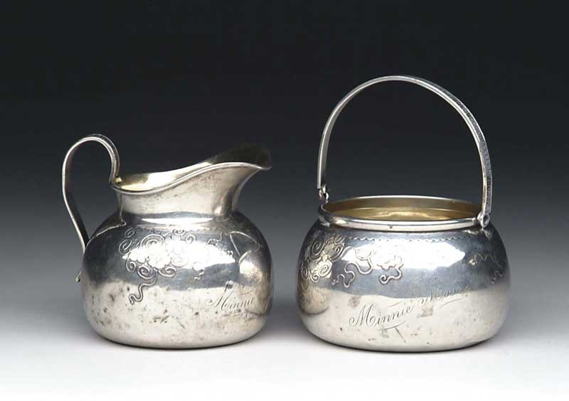 Appraisal: STERLING SILVER SUGAR AND CREAMER BY WHITING MANUFACTURING COMPANY Bottom