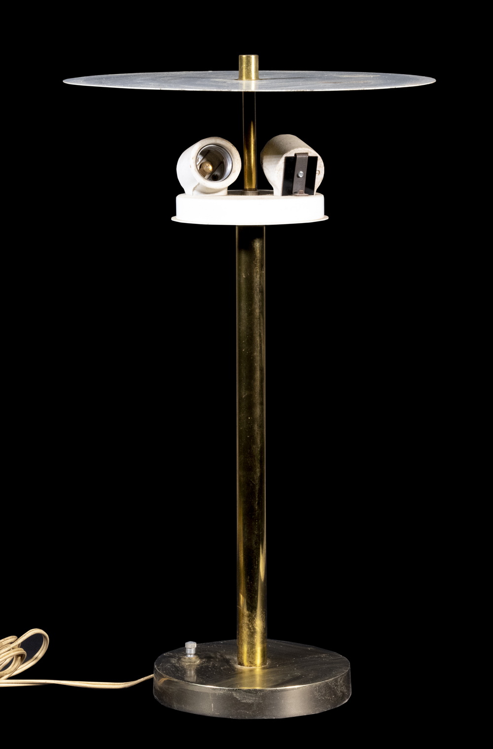 Appraisal: MODERN LAMP Polished Brass Modern Desk Lamp with white painted