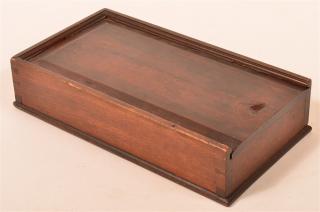 Appraisal: Pennsylvania Slide Lid Box Dated Pennsylvania Cherry and Walnut Slide