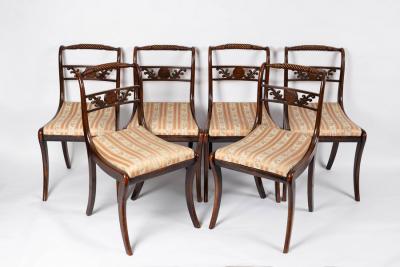 Appraisal: A set of six Regency rope back dining chairs