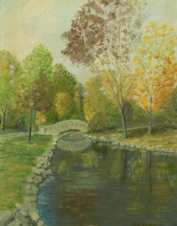 Appraisal: Painting of Lake in New Jersey Signed lower right Titled