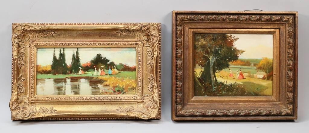 Appraisal: Juan Giralt Lerin Spanish - Two oils on canvas both