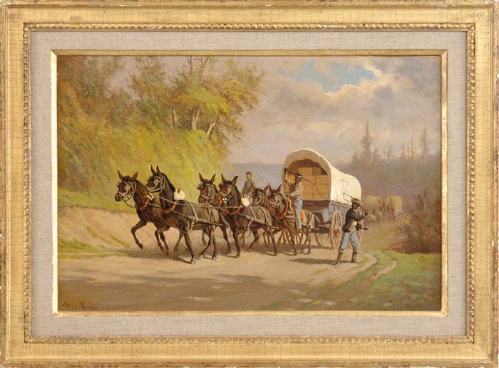 Appraisal: EDWIN AUSTIN FORBES American - UNION SUPPLY WAGON Oil on