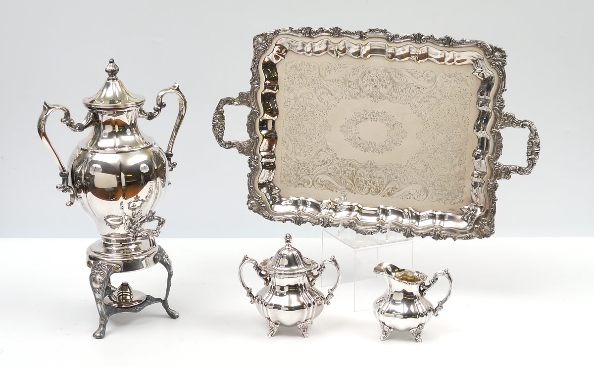 Appraisal: A PIECE ASSEMBLED SILVERPLATE COFFEE SERVICE pieces total to include