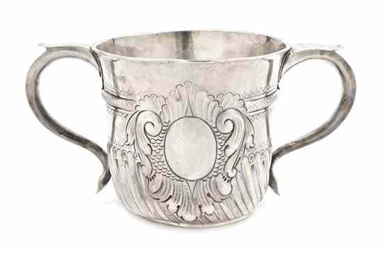 Appraisal: A Continental Silver Loving Cup likely German th century of