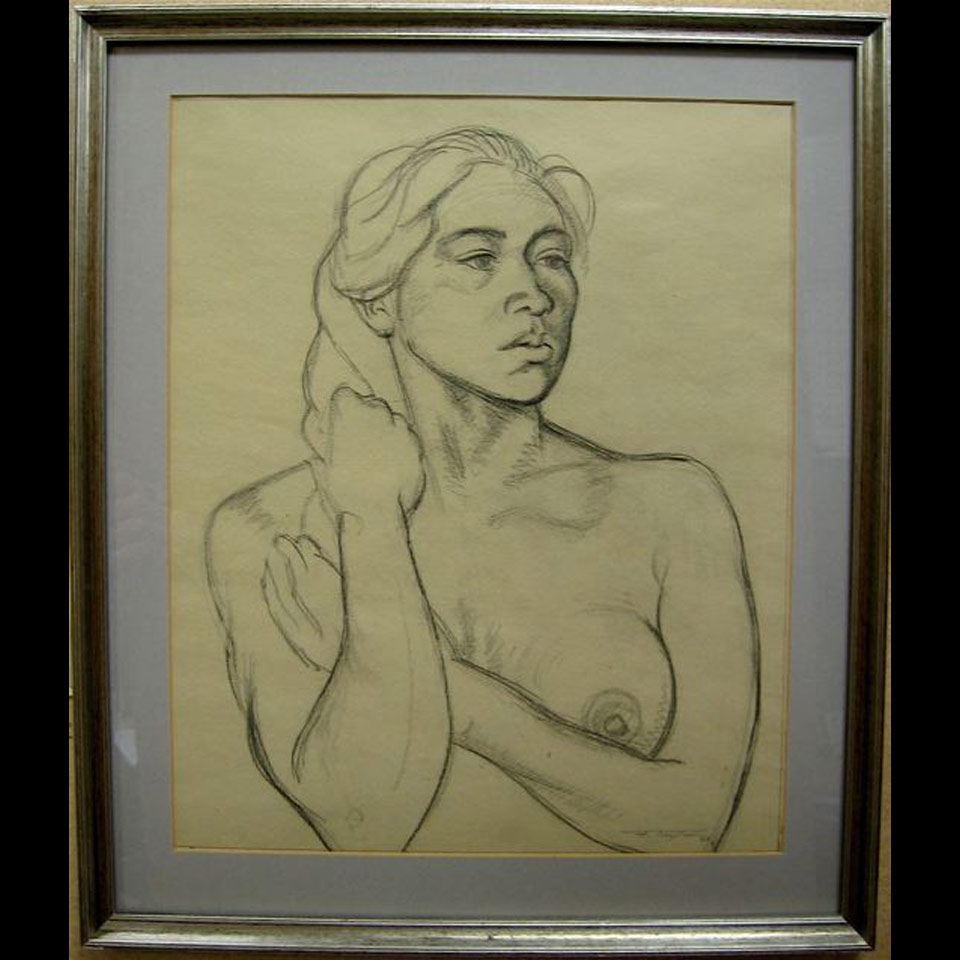 Appraisal: FREDERICK BOURCHIER TAYLOR - CANADIAN FEMALE NUDE CHARCOAL DATED x