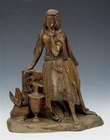 Appraisal: AN ORIENTALIST BRONZE FIGURE of a Turkish girl by a